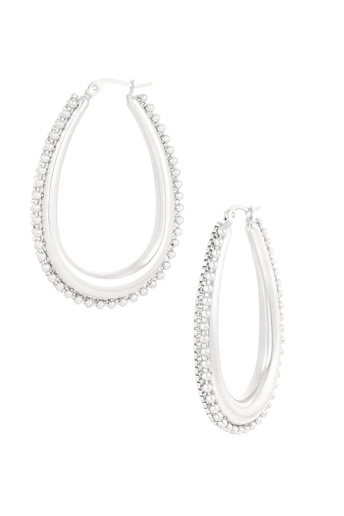 Boucles d’oreilles « Corail » - Argenté