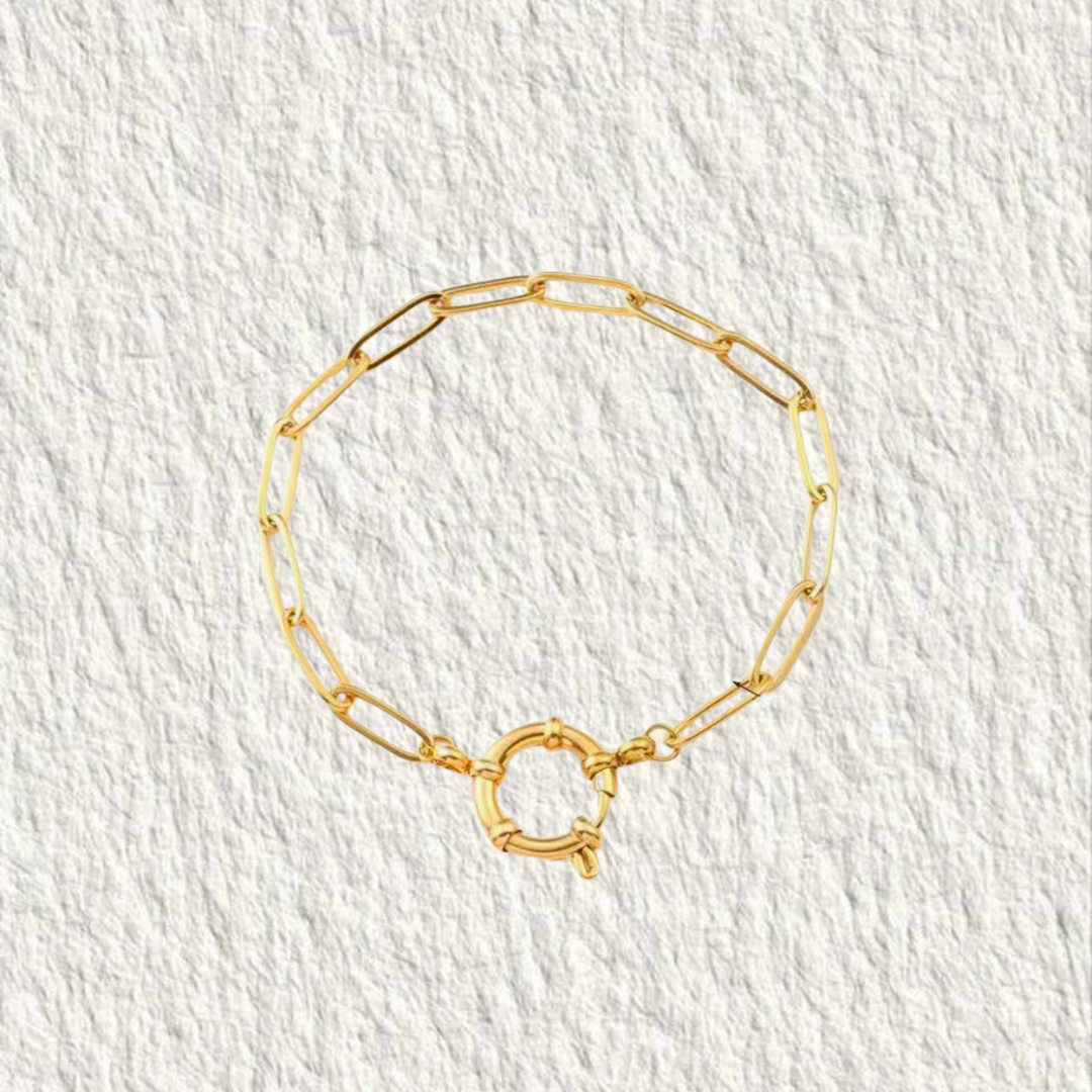 Base bracelet en maille fine avec mousqueton