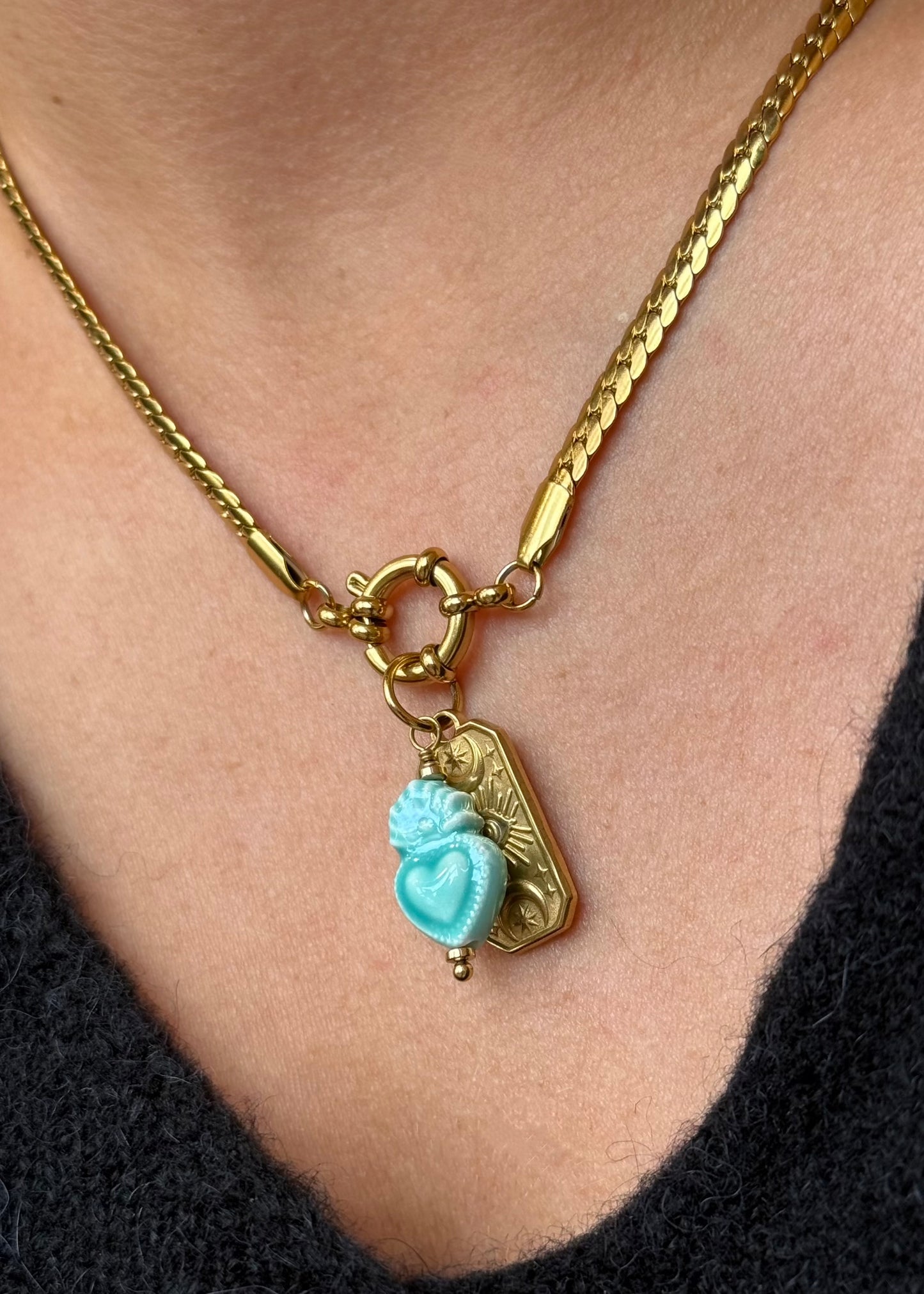 1- Base collier | Mousqueton | Maille serpent