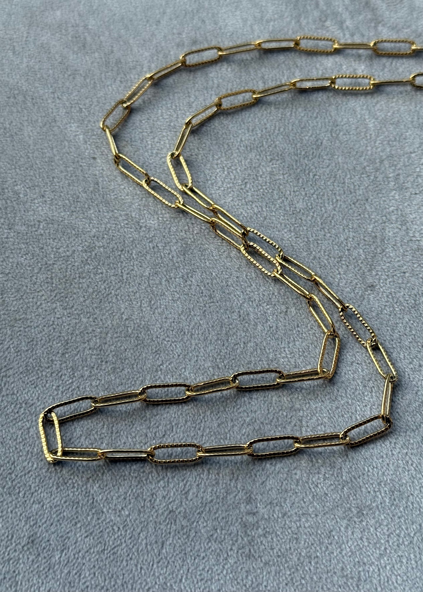 1- Base collier | Long collier maille martelée