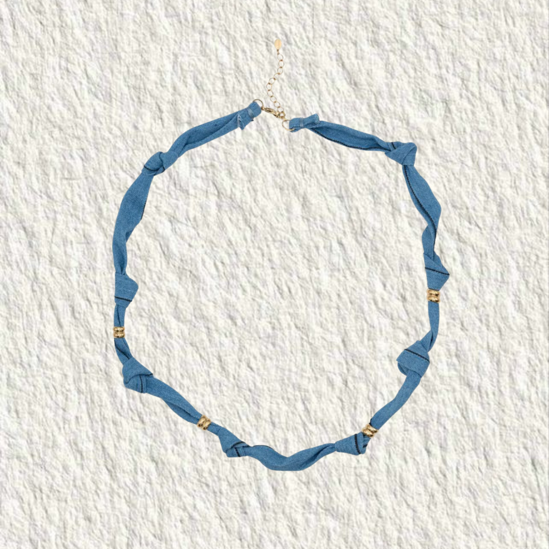 Base collier - Tissu noué | Denim