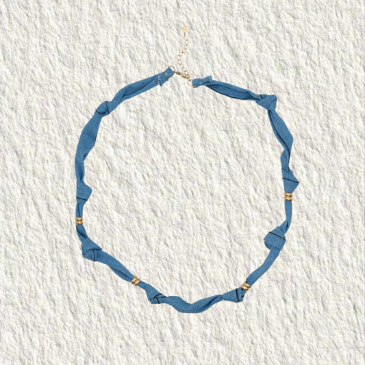 Base collier - Tissu noué | Denim