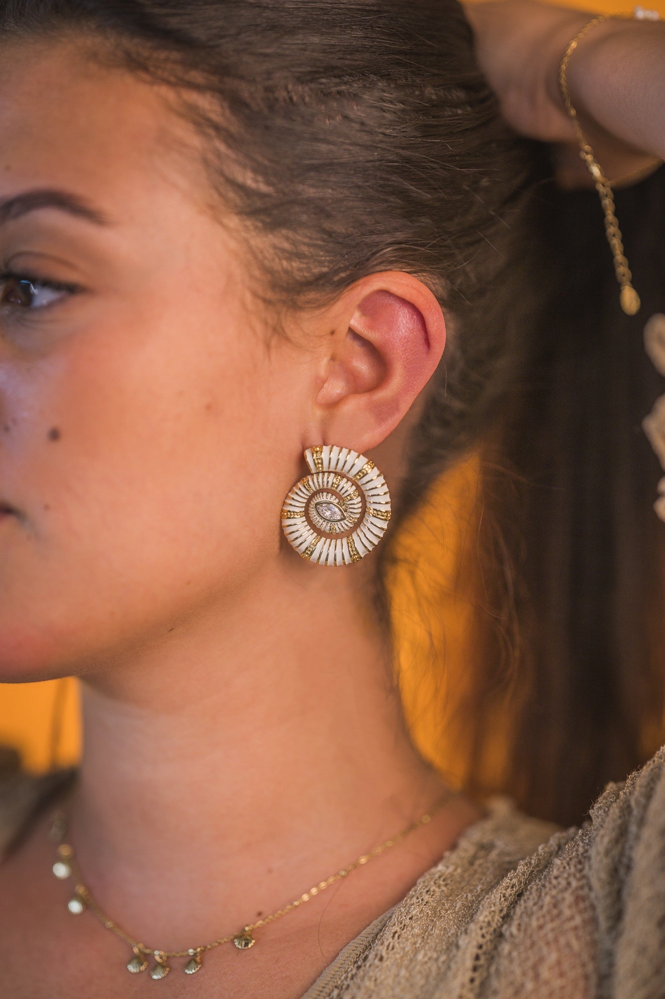 Boucles d'oreilles "Nami" - Blanche