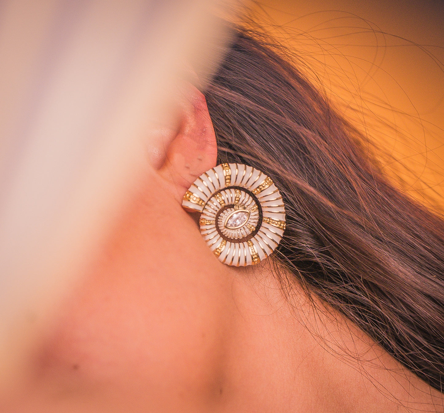 Boucles d'oreilles "Nami" - Blanche