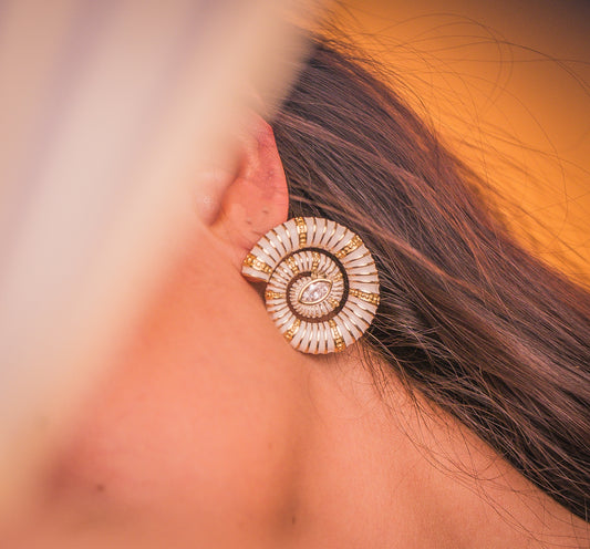 Boucles d'oreilles "Nami" - Blanche