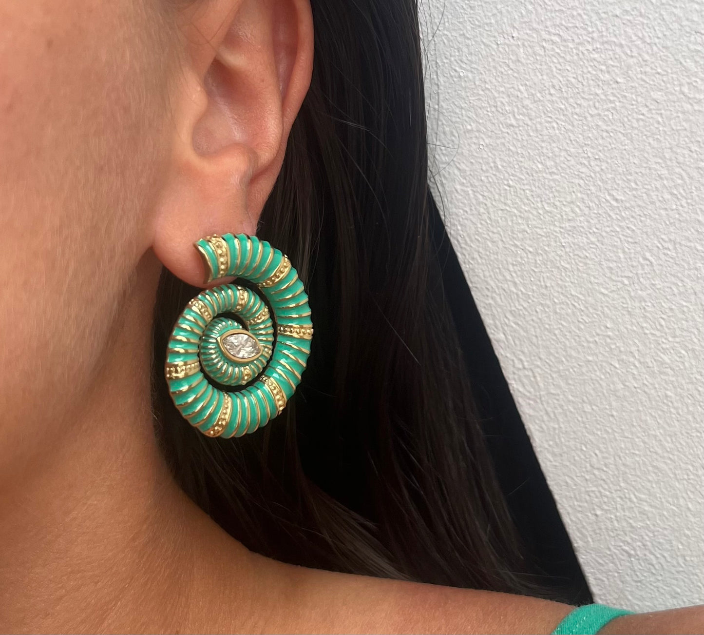 Boucles d'oreilles "Nami" - Verte