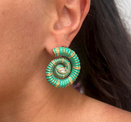 Boucles d'oreilles "Nami" - Verte